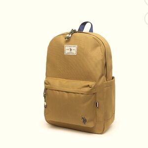 NWOT U.S. Polo Assn. Unisex 18" Solid Core Backpack, Khaki